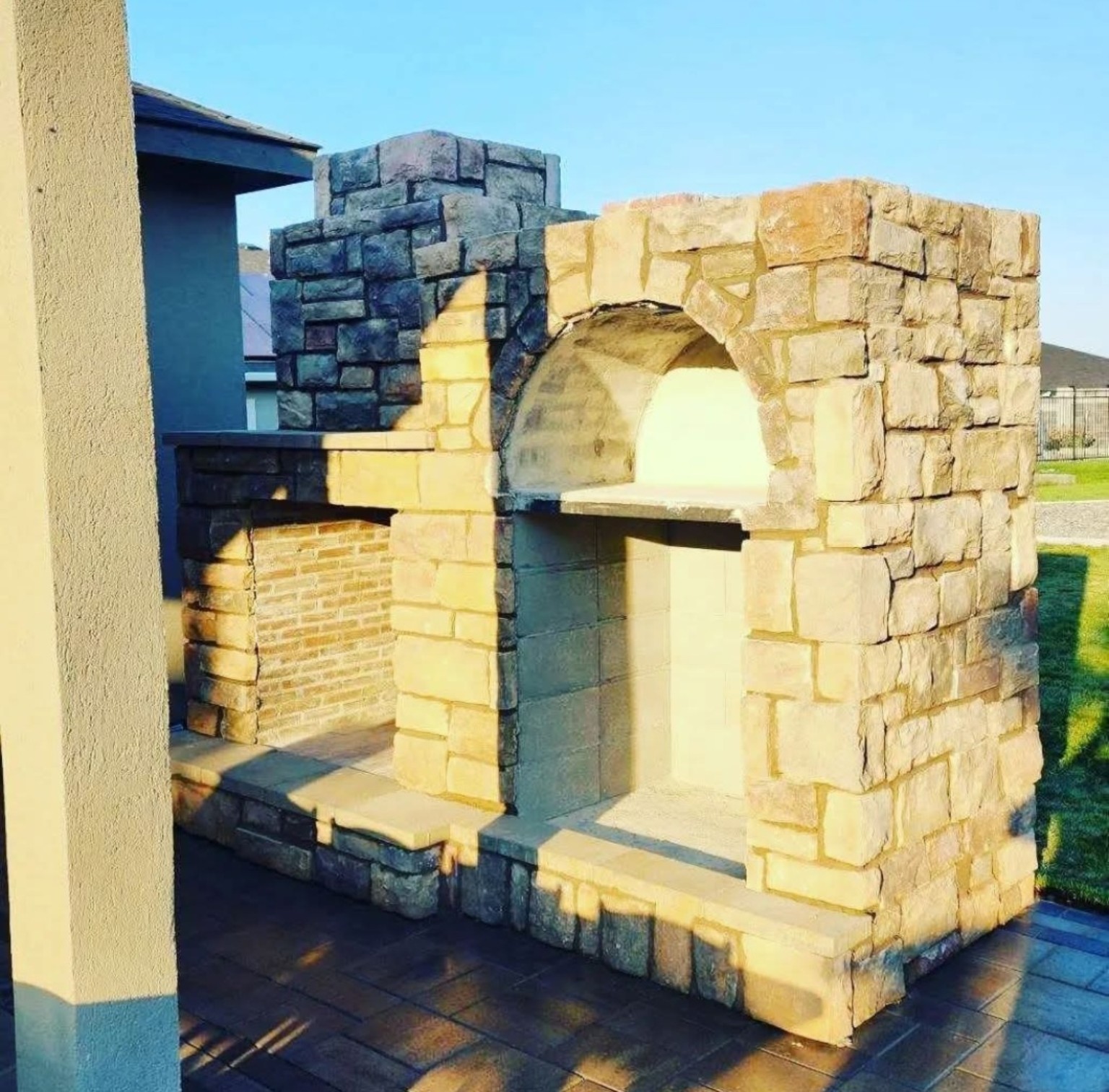Custom outdoor fireplace
