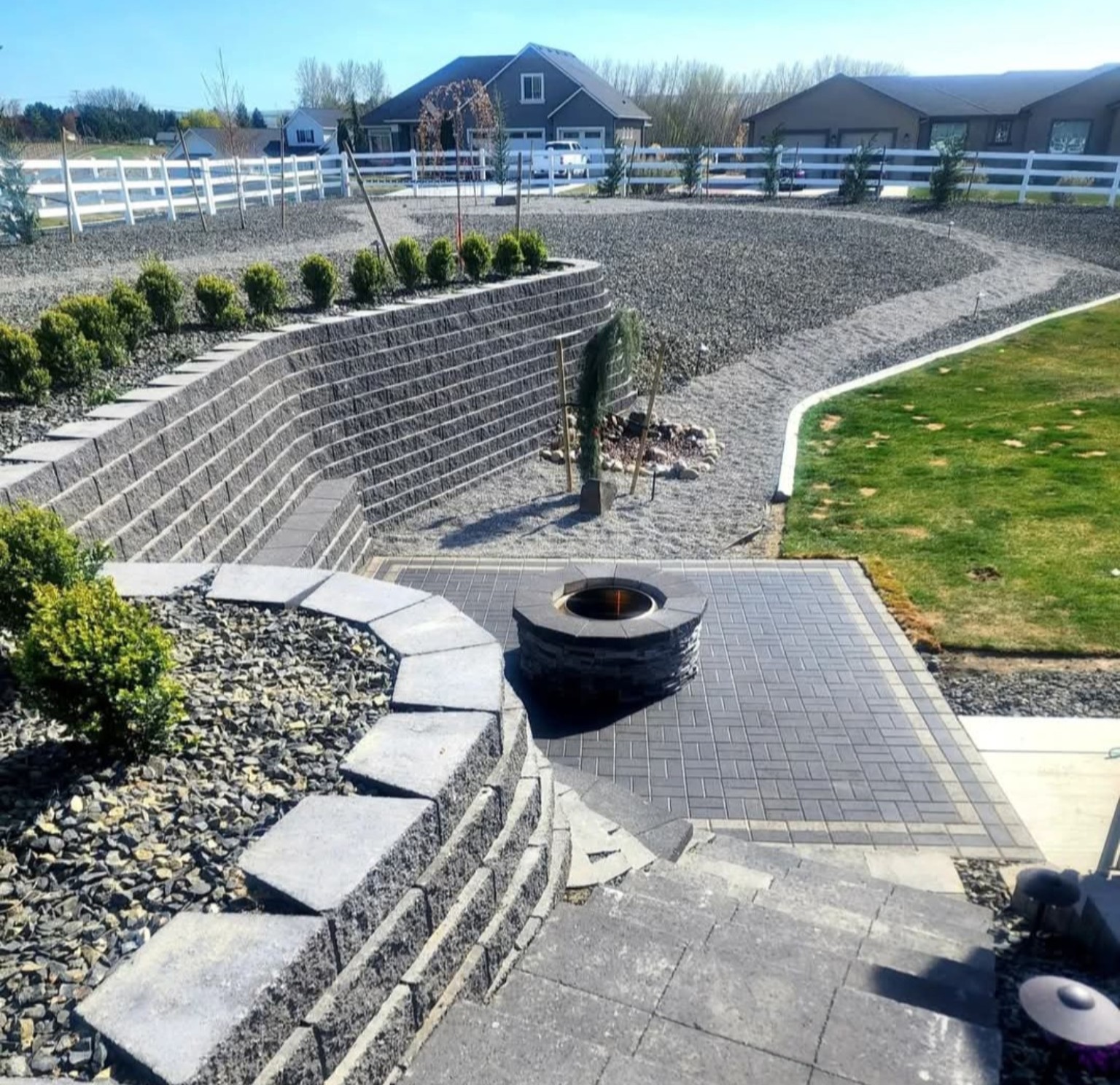 Retaining wall installation